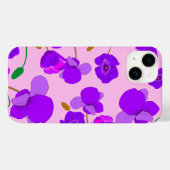 Paarse roze papaver-illustratie Case-Mate iPhone case (Achterkant (horizontaal))