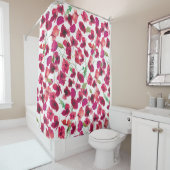 Paarse roze papies Galore Pattern Douchegordijn (In situ)