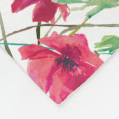 Paarse roze papies Galore Pattern Fleece Deken (Hoek)