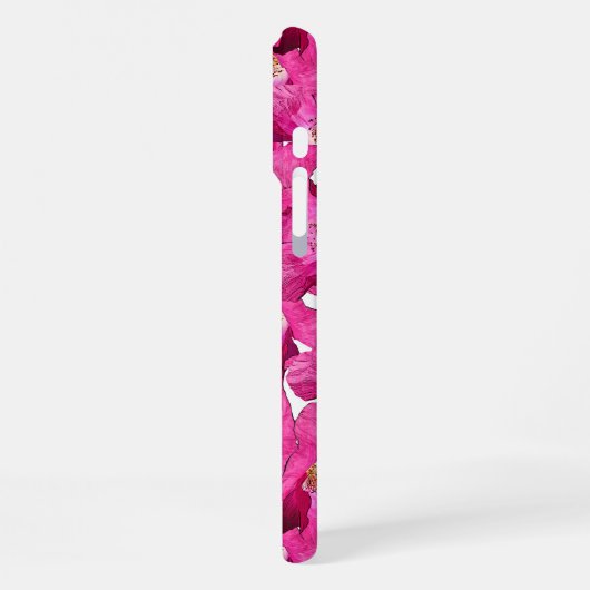 Paarse roze papies Galore Pattern iPhone Hoesje (Linkerkant)