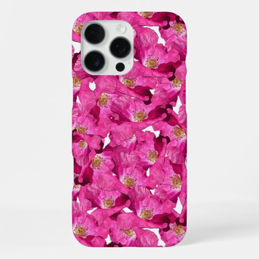 Paarse roze papies Galore Pattern iPhone Hoesje (Achterkant)