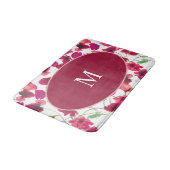 Paarse roze papies Lijst monogram Badmat (Gekanteld)