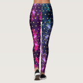 Paarse roze passie Metaal Sparks + atomaire Leggin Leggings (Achterkant)
