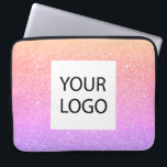 Paarse Roze Pastel - Custom Logo Promotional Laptop Sleeve<br><div class="desc">Gouden,  Paarse en Roze Ombre Pastel Modern en Professional Faux Glitter en Sparkle Elegant Custom Logo Promotional Corporate Laptop Bag of Sleeve Promotioneel Hoesje voor een Beauty Industry Gift. Dit hoesje kan worden aangepast om uw bedrijf of zakelijke logo op te nemen.</div>