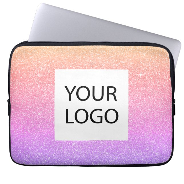 Paarse Roze Pastel - Custom Logo Promotional Laptop Sleeve (Voorkant)