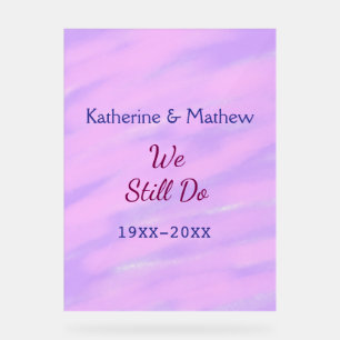 Paarse roze pastel Gelofte vernieuwingsjubileum wa Acryl Bord