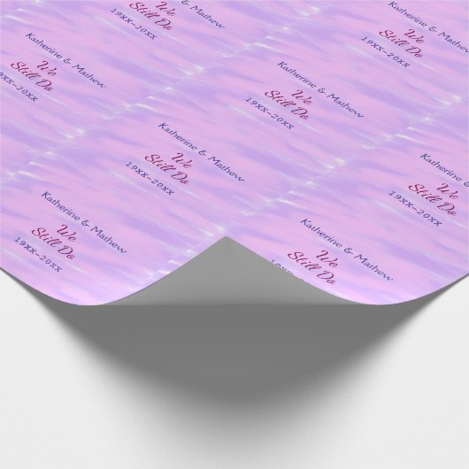 Paarse roze pastel Gelofte vernieuwingsjubileum wa Cadeaupapier (Hoek)