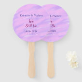 Paarse roze pastel Gelofte vernieuwingsjubileum wa Handwaaier (Voorkant en achterkant)