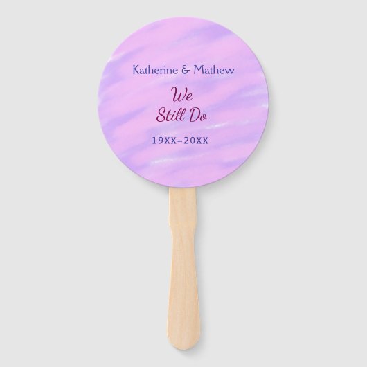 Paarse roze pastel Gelofte vernieuwingsjubileum wa Handwaaier (Voorkant)