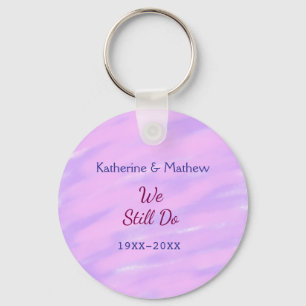 Paarse roze pastel Gelofte vernieuwingsjubileum wa Sleutelhanger