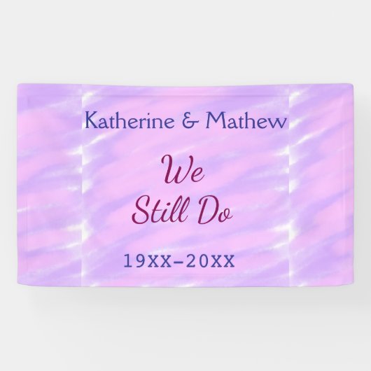Paarse roze pastel Gelofte vernieuwingsjubileum wa Spandoek (Horizontaal)