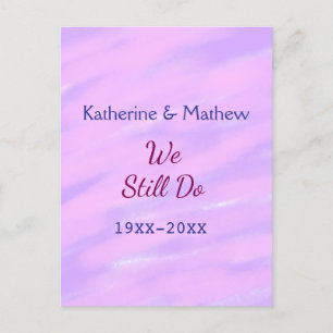 Paarse roze pastel Huwelijksbelofte hernieuwen jub Briefkaart
