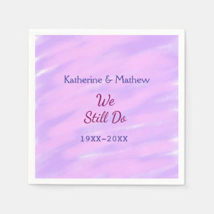 Paarse roze pastel Huwelijksbelofte vernieuwing ju Servet