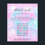 paarse roze pastelblauwe marmer flyer<br><div class="desc">schoonheidssalon professionele make - up kunstenaar flyer</div>