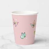 Paarse roze pastelvlinder papieren bekers (Achterkant)