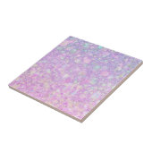 Paarse roze pastkleurige faux vaste glitter tegeltje (Zijkant)
