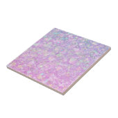Paarse roze pastkleurige faux vaste glitter tegeltje (Zijkant)