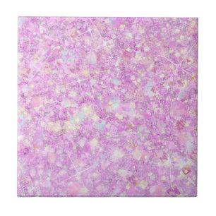 Paarse roze pastkleurige faux vaste glitter tegeltje