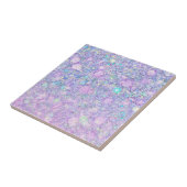 Paarse roze pastkleurige faux vaste glitter tegeltje (Zijkant)