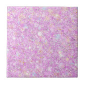 Paarse roze pastkleurige faux vaste glitter tegeltje (Voorkant)