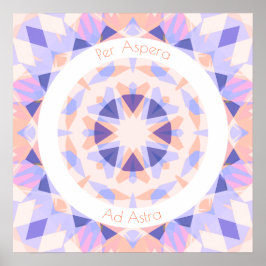 Paarse roze per asperge en astra sterren Motivatie Poster