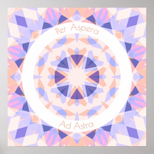 Paarse roze per asperge en astra sterren Motivatie Poster (Voorkant)