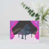 Paarse roze pianopodium briefkaart (Staand voorkant)