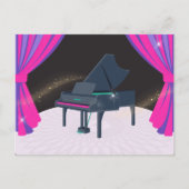 Paarse roze pianopodium briefkaart (Voorkant)
