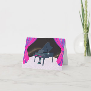 Paarse roze pianopodium kaart
