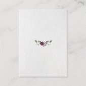 Paarse Roze Pioen Bloemen Gouden Trouwdetails Informatiekaartje (Achterkant)