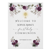 Paarse Roze Pioen Bloemen Welkom Eerste Heilige Co Perfect Poster (Voorkant)