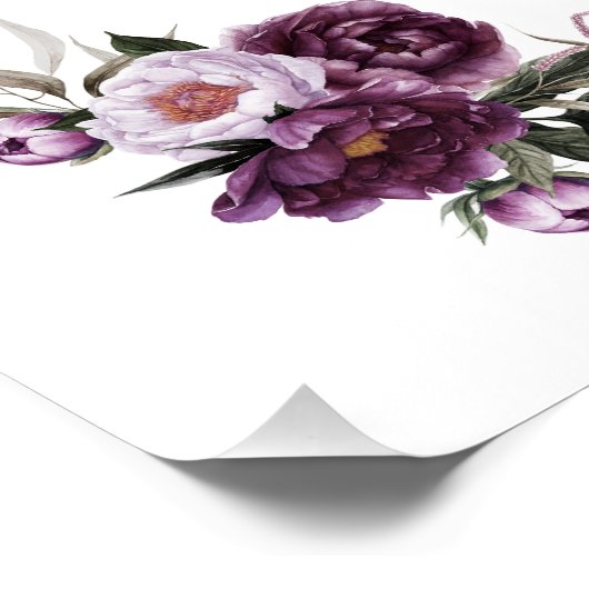 Paarse Roze Pioen Bloemen Welkom Eerste Heilige Co Perfect Poster (Hoek)