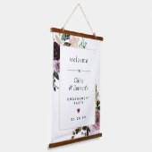 Paarse roze pleitbezorger welkomstbord hangend wandkleed (Gebogen)