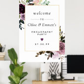 Paarse roze pleitbezorger welkomstbord poster (Thuiskantoor)