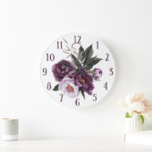 Paarse roze plum Peonies Greenery Grote Klok (Huis)