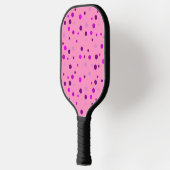 Paarse roze pokadots op roze handpalmen pickleball paddle (Links)