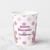 Paarse Roze Polka Dot Beer Verjaardag Papieren Bekers (Links)