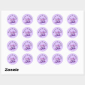 Paarse Roze Prinsessen Kasteel Springhuis Feest Ronde Sticker (Vel)