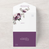 Paarse roze pruimdennen bruiloft | all in one uitnodiging (Buitenkant)
