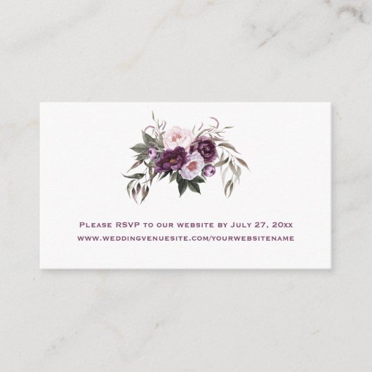 Paarse roze pruimenbonnen | informatiekaartje (Voorkant)