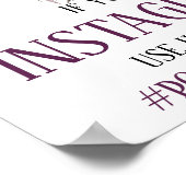 Paarse roze pruimenvolken instagram hashtag Wedden Poster (Hoek)