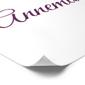 Paarse roze pruimenvolken Welkom bij ons huwelijk Poster (Hoek)