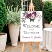 Paarse roze pruimenvolken Welkom bij ons huwelijk Poster