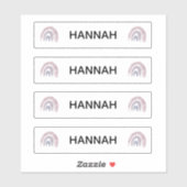 Paarse Roze Regenboog Naam Clear Vinyl Sticker Dec (Vel)