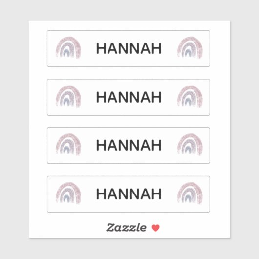 Paarse Roze Regenboog Naam Clear Vinyl Sticker Dec (Vel)