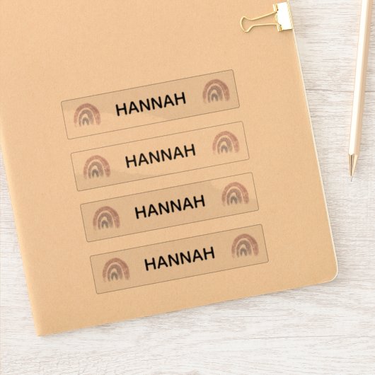 Paarse Roze Regenboog Naam Clear Vinyl Sticker Dec (Notitieboek)