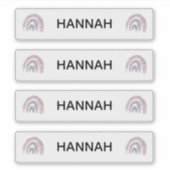 Paarse Roze Regenboog Naam Clear Vinyl Sticker Dec (Voorkant)