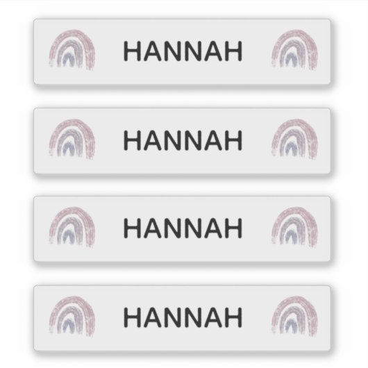 Paarse Roze Regenboog Naam Clear Vinyl Sticker Dec (Voorkant)