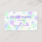 Paarse roze regenboogzeep blaasjes dun kleurrijk visitekaartje (Voorkant)