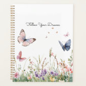 Paarse Roze Rode Bloemen Vlinders   Planner (Voorkant)